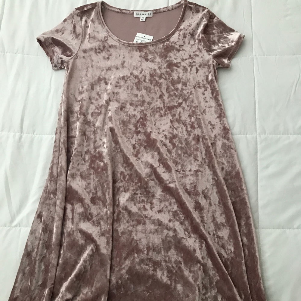 Velvet T-shirt dress